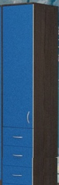 Шкаф-пенал №2 (закрытый) Бодего темный/Голубой в Саргатском - sargatskoe.katalogmebeli.com | фото