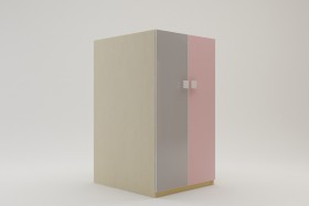 Шкаф под кровать второго яруса Грэйси (Розовый/Серый/корпус Клен) в Саргатском - sargatskoe.katalogmebeli.com | фото 2