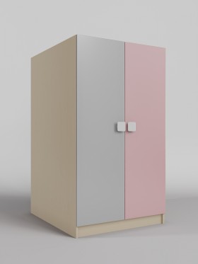 Шкаф под кровать второго яруса Грэйси (Розовый/Серый/корпус Клен) в Саргатском - sargatskoe.katalogmebeli.com | фото