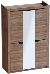 Шкаф трехдверный Соренто Дуб стирлинг/Кофе структурный матовый в Саргатском - sargatskoe.katalogmebeli.com | фото 1