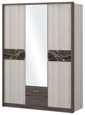 Шкаф трехстворчаты с зеркалом Шк68.1 Николь в Саргатском - sargatskoe.katalogmebeli.com | фото 1