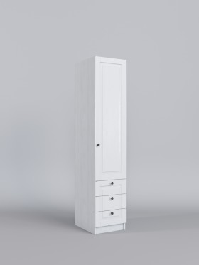 Шкаф угловой (секция с ящиками) Классика (Белый/корпус Выбеленное дерево) в Саргатском - sargatskoe.katalogmebeli.com | фото