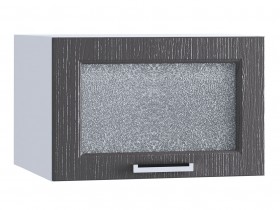 Шкаф верхний горизонтальный со стеклом 510, ШВГС 510 (Клен серый/корпус белый) в Саргатском - sargatskoe.katalogmebeli.com | фото