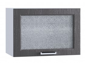 Шкаф верхний горизонтальный со стеклом 609, ШВГС 609 (Клен серый/корпус белый) в Саргатском - sargatskoe.katalogmebeli.com | фото