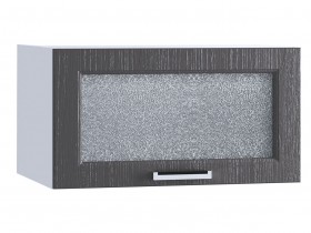 Шкаф верхний горизонтальный со стеклом 610, ШВГС 610 (Клен серый/корпус белый) в Саргатском - sargatskoe.katalogmebeli.com | фото