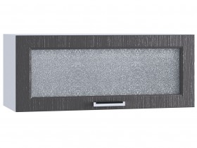 Шкаф верхний горизонтальный со стеклом 800, ШВГС 800 (Клен серый/корпус белый) в Саргатском - sargatskoe.katalogmebeli.com | фото