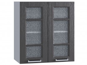 Шкаф верхний со стеклом 600, ШВС 600 (Клен серый/корпус белый) в Саргатском - sargatskoe.katalogmebeli.com | фото