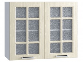 Шкаф верхний со стеклом 800, ШВС 800 (Клен кремовый/корпус белый) в Саргатском - sargatskoe.katalogmebeli.com | фото