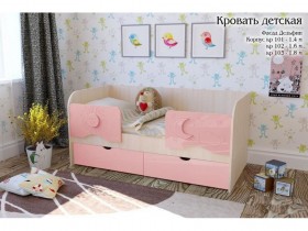 Соня Кровать детская 2 ящика 1.6 Розовый глянец в Саргатском - sargatskoe.katalogmebeli.com | фото