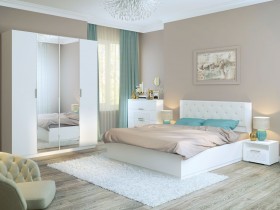 Спальня Тиффани (Белый текстурный) в Саргатском - sargatskoe.katalogmebeli.com | фото