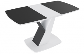 Стол обеденный «Гарда» Тип 1 (Белый/Стекло матовое черный графит) в Саргатском - sargatskoe.katalogmebeli.com | фото 5