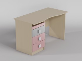 Стол (столешница с выемкой) Грэйси (Розовый/Серый/корпус Клен) в Саргатском - sargatskoe.katalogmebeli.com | фото 1
