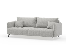 Валериан диван трёхместный прямой Светло-серый, ткань RICO FLEX 108 в Саргатском - sargatskoe.katalogmebeli.com | фото 1