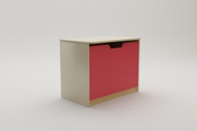 Ящик для игрушек Бэрри (Бежевый/Красный/корпус Клен) в Саргатском - sargatskoe.katalogmebeli.com | фото